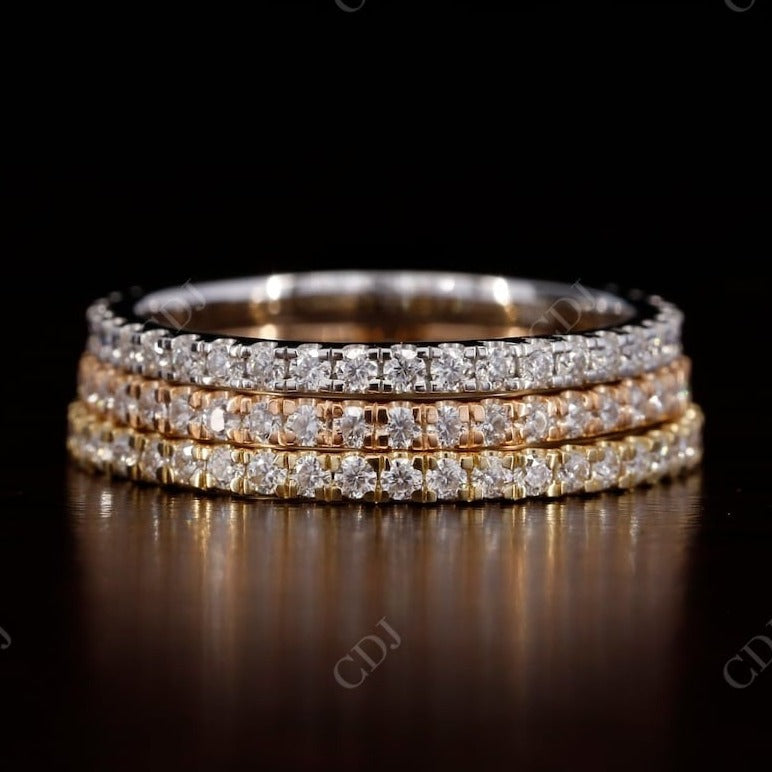 0.40CT Round Cut Real Diamond Full Eternity Wedding Band  customdiamjewel   