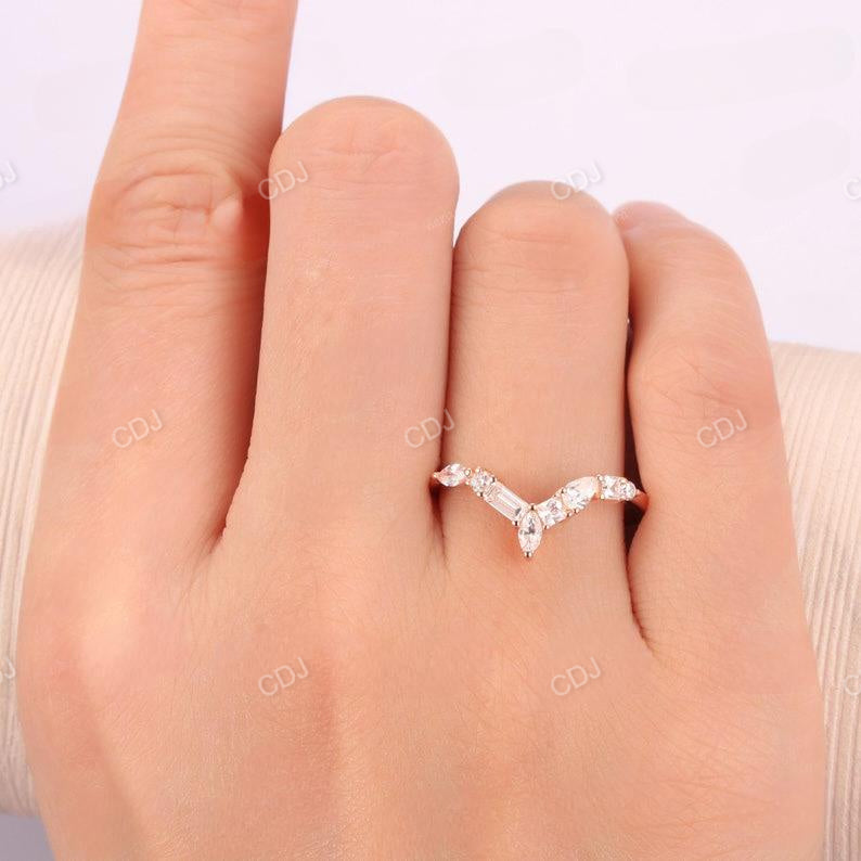 0.67CTW Alternative Diamond Chevron Wedding Band  customdiamjewel   