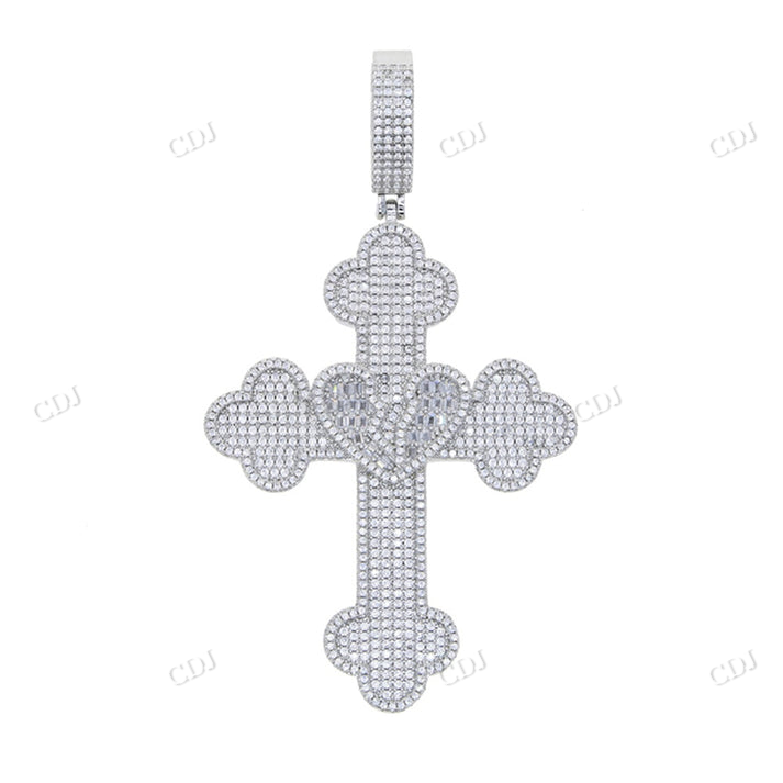 Fully Iced Out VVS Moissanite Cross Hip Hop Diamond Pendant customdiamjewel