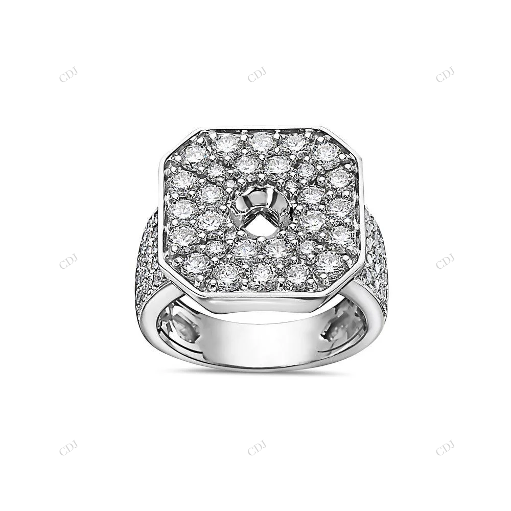 Iced-Out 925 Silver Moissanite Men's Ring hip hop jewelry customdiamjewel