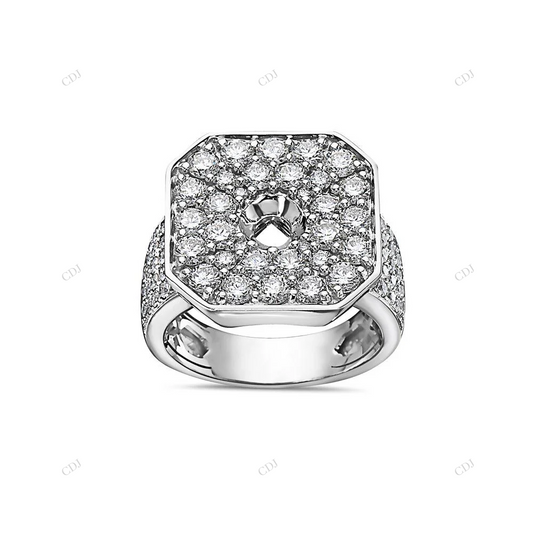 Iced-Out 925 Silver Moissanite Men's Ring hip hop jewelry customdiamjewel