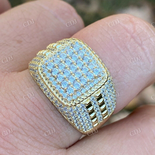 Men's Moissanite Iced Out Cluster Hip Hop Ring  customdiamjewel   