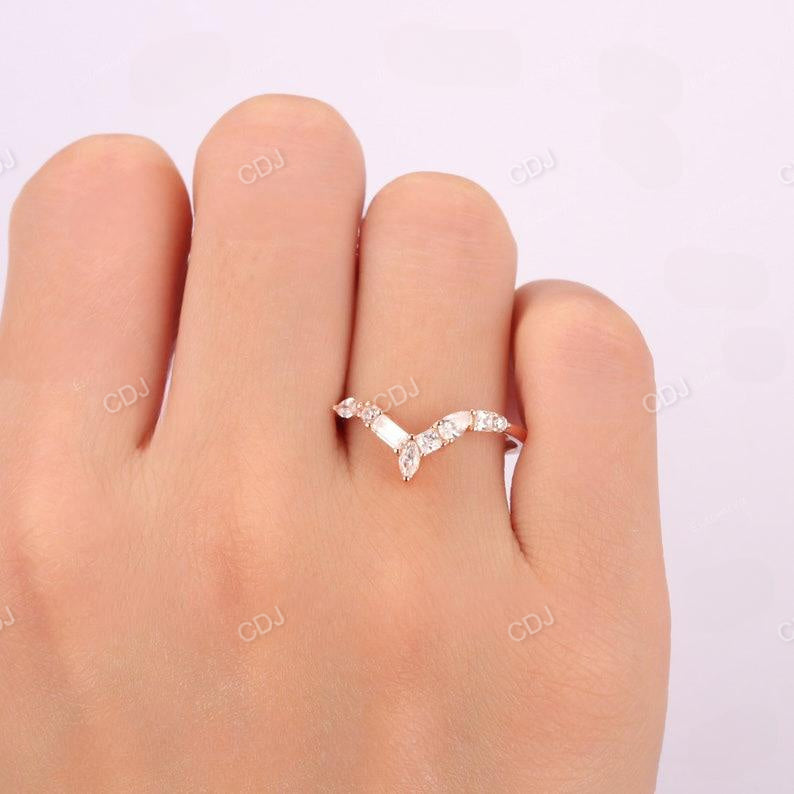 0.67CTW Alternative Diamond Chevron Wedding Band  customdiamjewel   