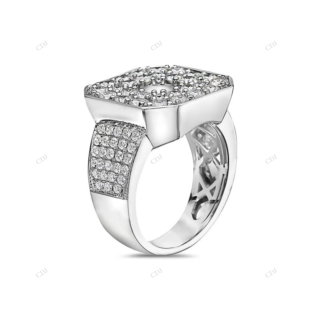 Iced-Out 925 Silver Moissanite Men's Ring hip hop jewelry customdiamjewel