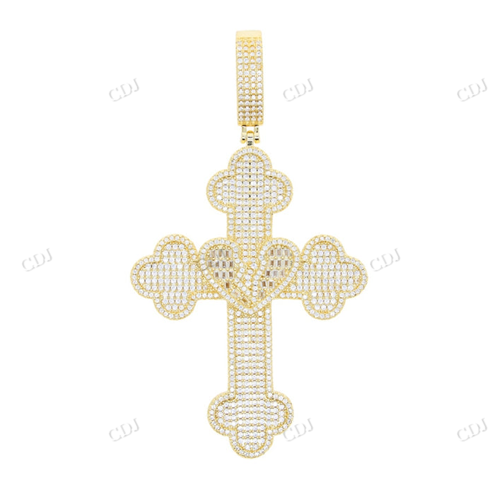 Fully Iced Out VVS Moissanite Cross Hip Hop Diamond Pendant customdiamjewel