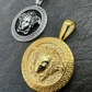 Gold Round Medusa Medallion Pendant For Mens And Ladies  customdiamjewel   