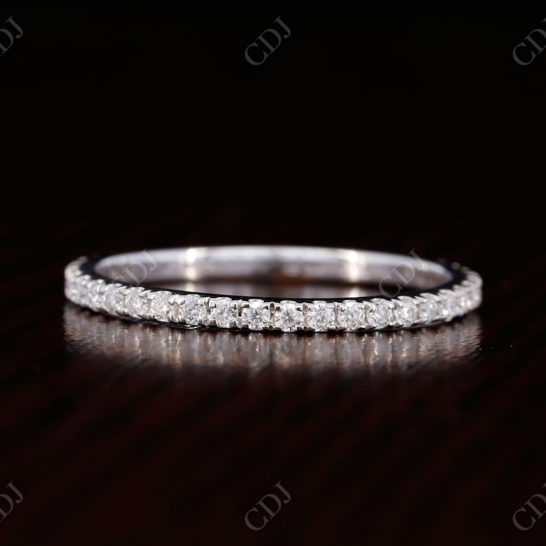 0.40CT Round Cut Real Diamond Full Eternity Wedding Band  customdiamjewel 10 KT Solid Gold White Gold VVS-EF