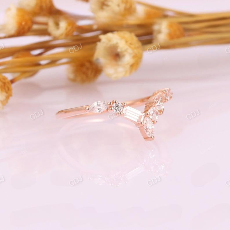 0.67CTW Alternative Diamond Chevron Wedding Band  customdiamjewel   