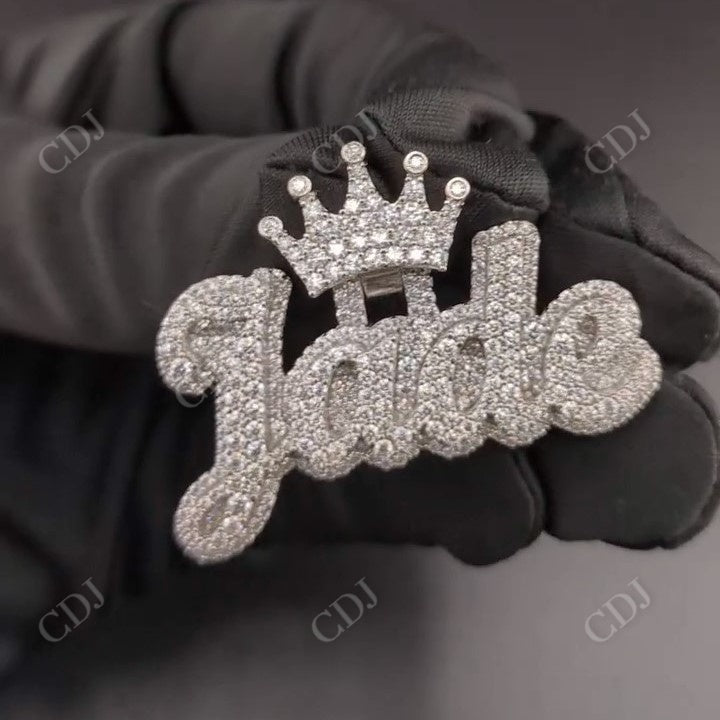 Diamond Iced Out Jade Silver Pendant hip hop jewelry CustomDiamJewel   