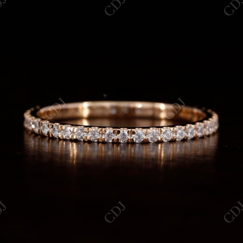 0.40CT Round Cut Real Diamond Full Eternity Wedding Band  customdiamjewel 10 KT Solid Gold Rose Gold VVS-EF