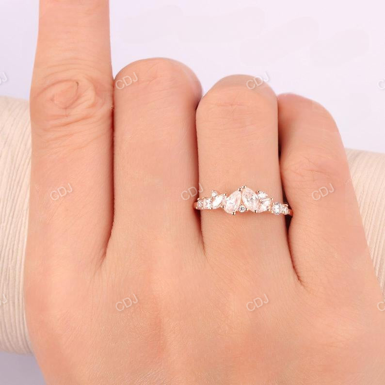0.65CTW Marquise And Round Real Diamond Half Eternity Wedding Band  customdiamjewel   