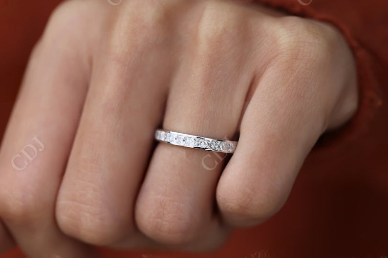 1.02CT Princess Cut Real Diamond Channel Set Wedding Band  customdiamjewel   