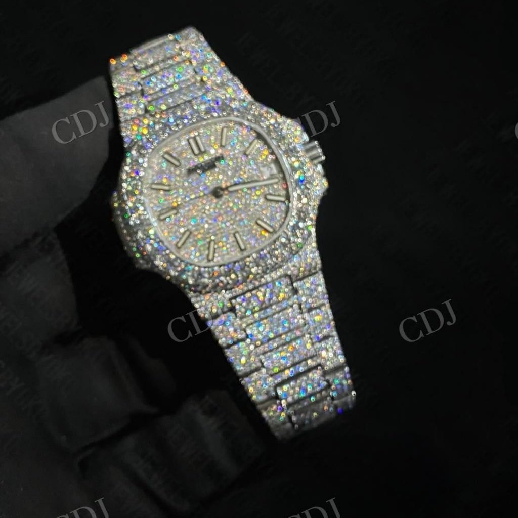 Full Iced Out Patek Philippe Moissanite Studded Hip Hop Watch hip hop jewelry customdiamjewel