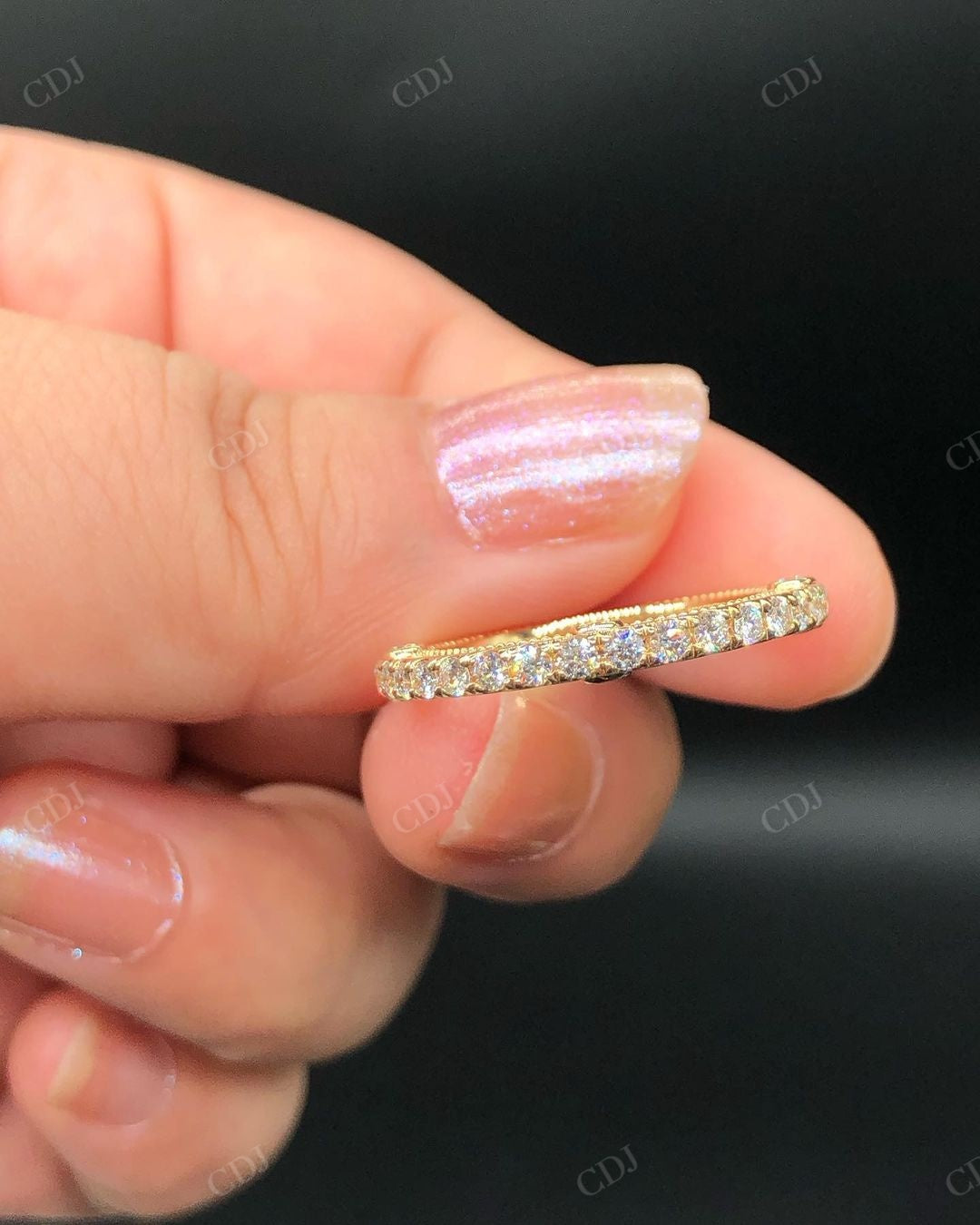 Vintage Lab Grown Diamond Stacking Band