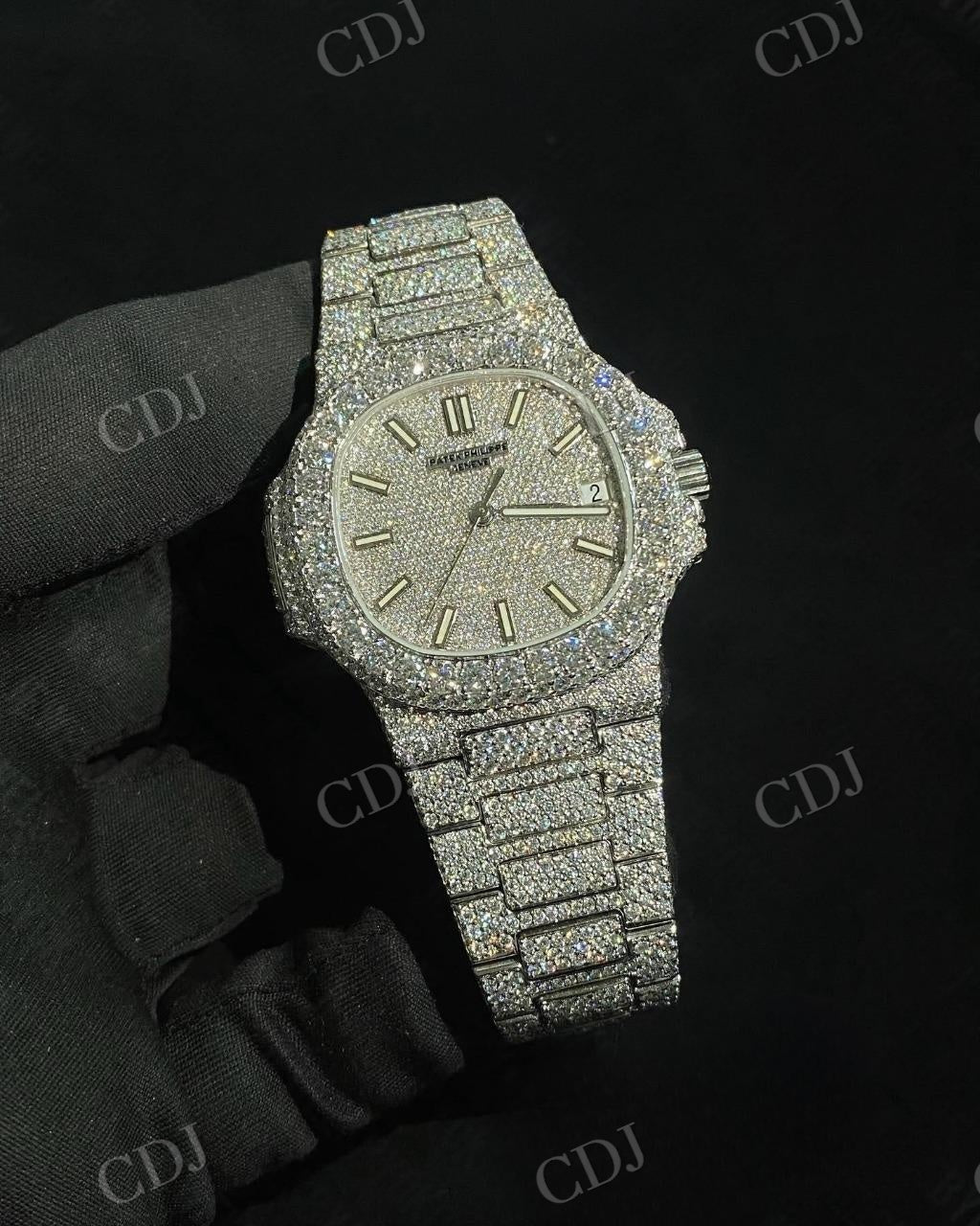 Full Iced Out Patek Philippe Moissanite Studded Hip Hop Watch hip hop jewelry customdiamjewel
