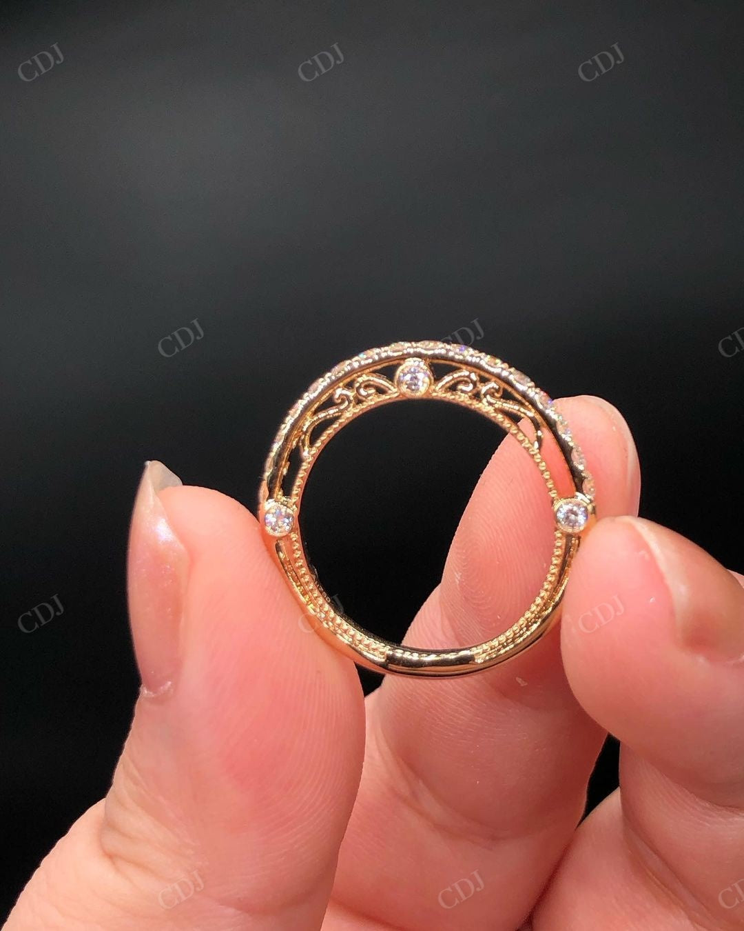Vintage Lab Grown Diamond Stacking Band