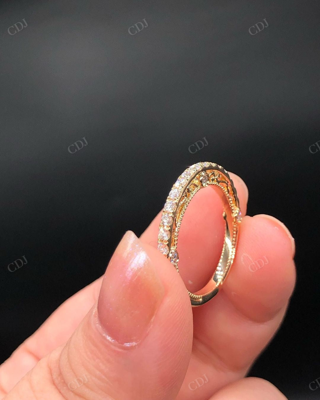 Vintage Lab Grown Diamond Stacking Band