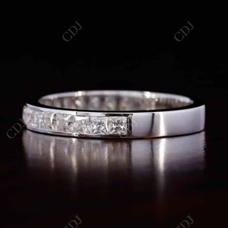 1.02CT Princess Cut Real Diamond Channel Set Wedding Band  customdiamjewel   