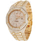 Custom Yellow Gold Plated Audemars Piguet Hip Hop Diamond Wrist Watch customdiamjewel