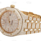 Custom Yellow Gold Plated Audemars Piguet Hip Hop Diamond Wrist Watch customdiamjewel