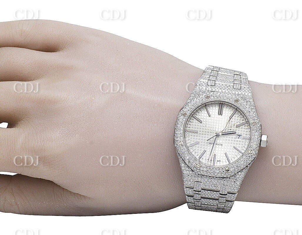 Audemars Piguet Gold Plated Royal Oak 41MM Moissanite Diamond Watch customdiamjewel