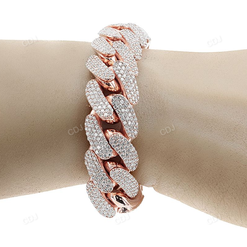 18.5MM Silver Moissanite Cuban Bracelet hip hop jewelry customdiamjewel