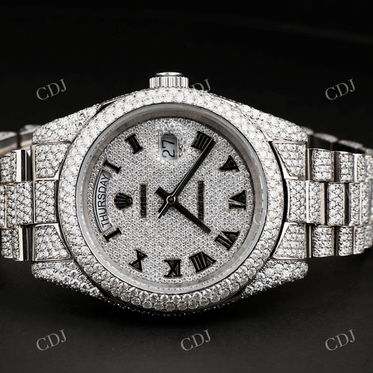 CVD Diamond Iced Out Rolex Watch For Rapper customdiamjewel