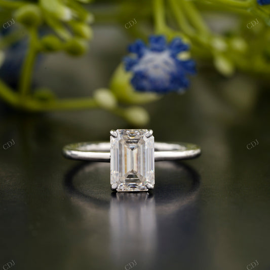Emerald Lab-Grown Diamond Solitaire Ring customdiamjewel