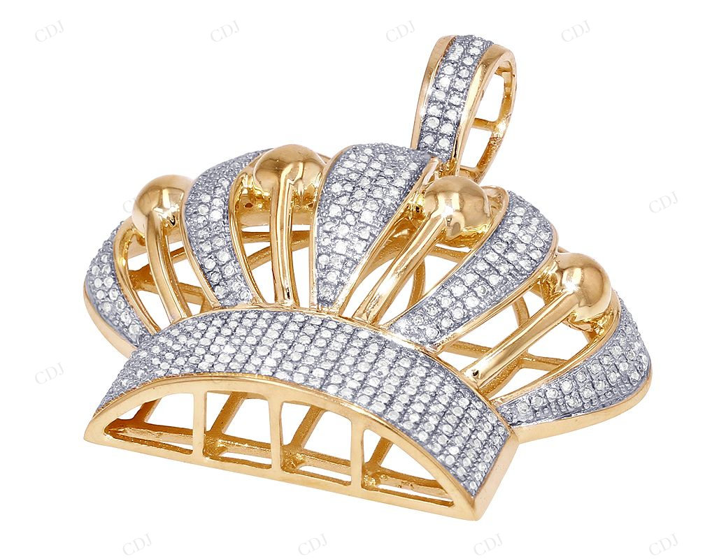 925 Silver Moissanite Customized Royal Crown Pendant CustomDiamJewel
