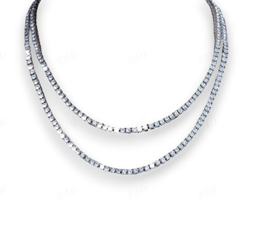 Real Natural Diamond 14K Solid Gold Tennis Chain Necklace For Unisex hip hop jewelry CustomDiamJewel