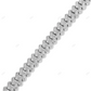 925 Silver Moissanite 2 Row Round Cut Cuban Link Chain CustomDiamJewel