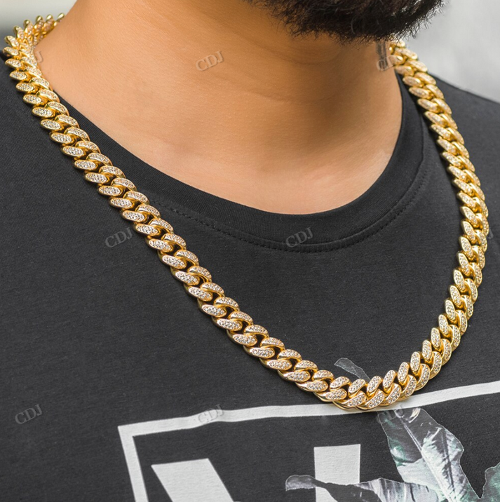 12MM Iced Out Diamond Cuban Link Chain hip hop jewelry CustomDiamJewel