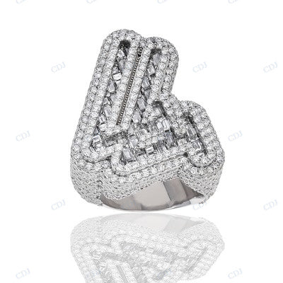 Full White Shiny Diamond Letter 4 Hip Hop Pendant hip hop jewelry CustomDiamJewel