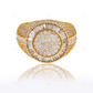 Round Iced Out Silver Moissanite Cluster Ring hip hop jewelry customdiamjewel
