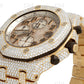 Audemars Piguet Gold Plated Royal Oak 41MM Moissanite Diamond Watch customdiamjewel