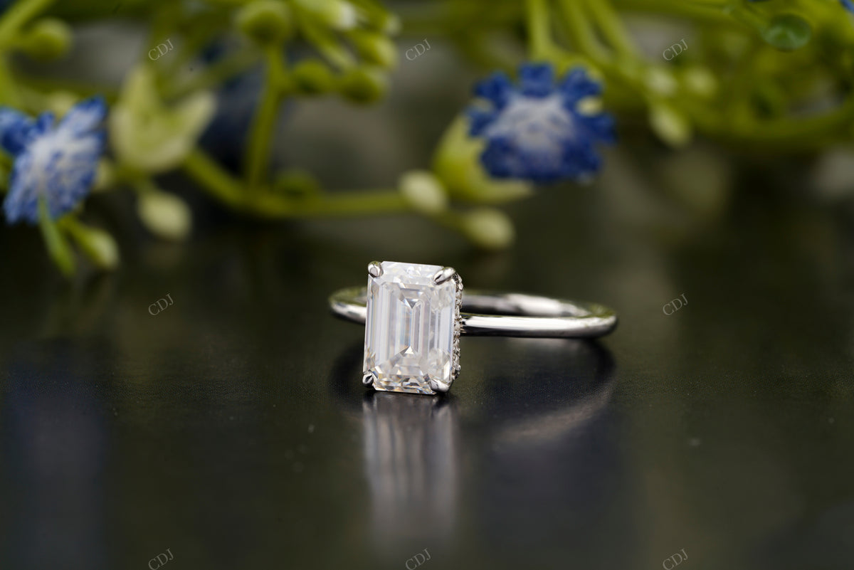 Emerald Lab-Grown Diamond Solitaire Ring customdiamjewel