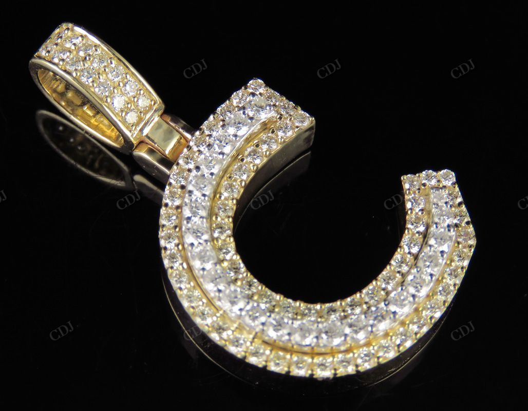 1.5" 1.35 CTW Real Diamond 10K Gold Letter 'C' Initial Pendant CustomDiamJewel
