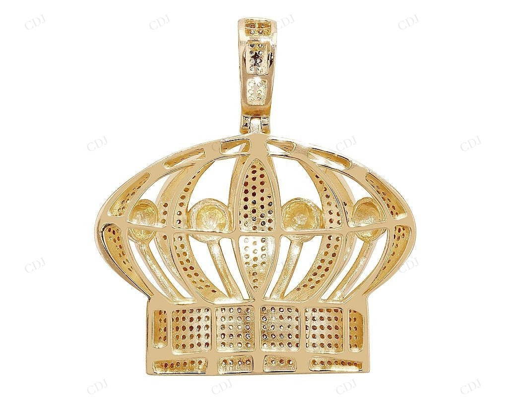 925 Silver Moissanite Customized Royal Crown Pendant CustomDiamJewel