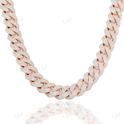 14K Rose Gold Demon Eye Cuban Chain hip hop jewelry CustomDiamJewel