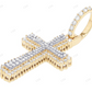 1.4 Inch Lab grown Diamond 10k Gold 3D Cross Pendant Hip Hop Pendent customdiamjewel