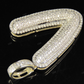 1.4" 0.90 CT 10K Gold Natural Diamond Custom V Letter Pendant CustomDiamJewel
