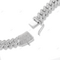 925 Silver Moissanite 2 Row Round Cut Cuban Link Chain CustomDiamJewel