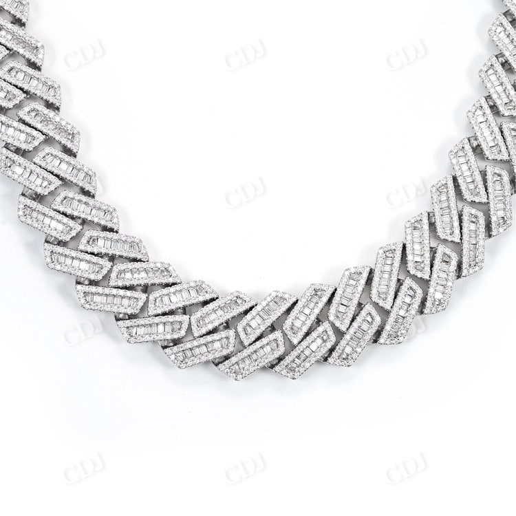 18MM Baguette Diamond Rapper Singer Cuban Link Chain hip hop jewelry customdiamjewel   