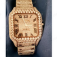 VVS Moissanite Studded Cartier Santos Watch customdiamjewel