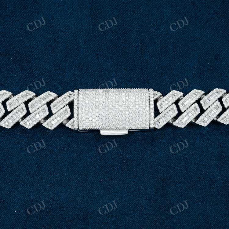18MM Baguette Diamond Rapper Singer Cuban Link Chain hip hop jewelry customdiamjewel   