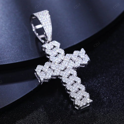 Cuban Chain Style Hip Hop Cross moissanite Pendant hip hop jewelry CustomDiamJewel