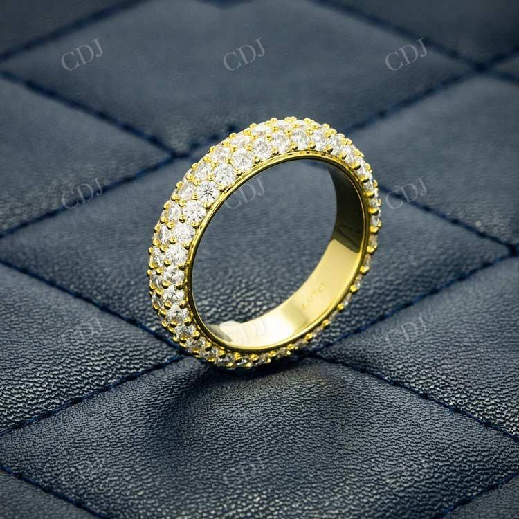 Solid Yellow Gold 3 Row Hip Hop Band hip hop jewelry customdiamjewel   