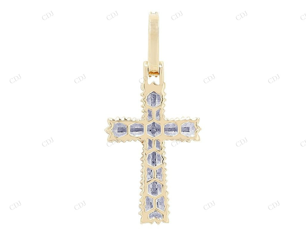 1.4 Inch Lab grown Diamond 10k Gold 3D Cross Pendant Hip Hop Pendent customdiamjewel