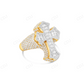 10K Gold Baguette & Round Moissanite Cross Ring hip hop jewelry CustomDiamJewel