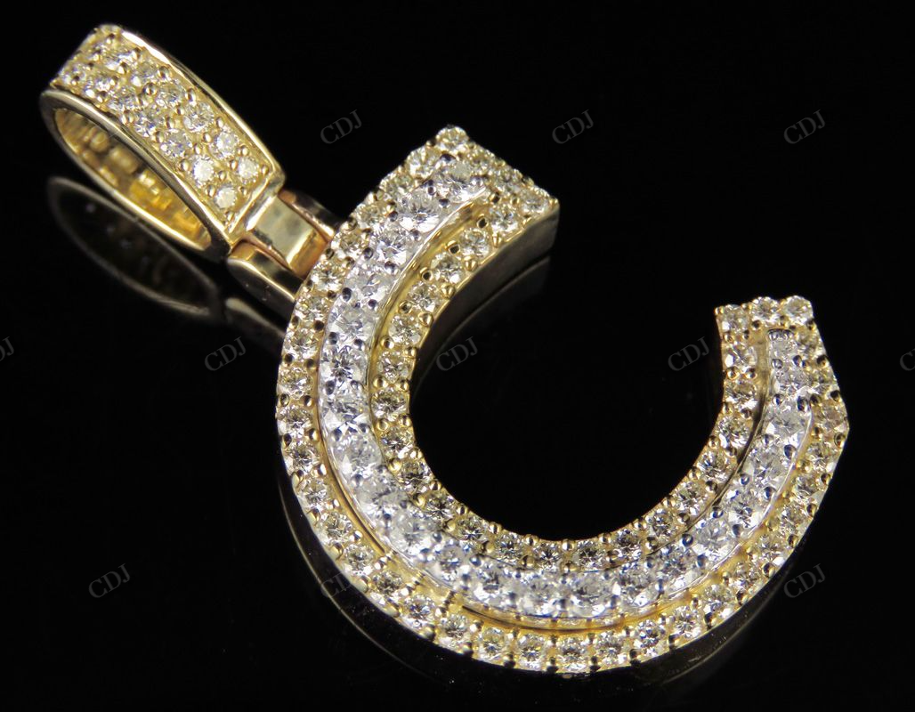 1.5" 1.35 CTW Real Diamond 10K Gold Letter 'C' Initial Pendant CustomDiamJewel
